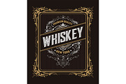 Vintage label design for Whiskey