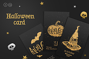Templates flyers Halloween in gold
