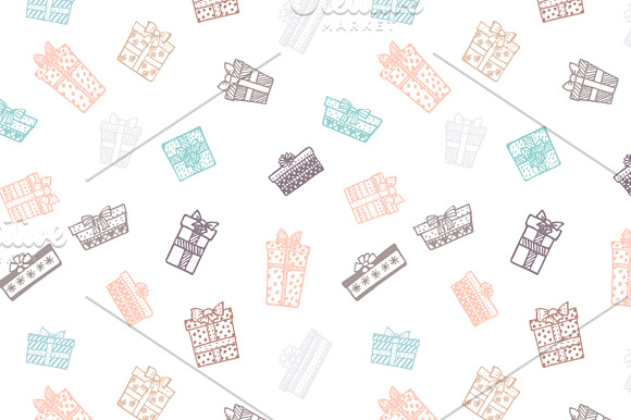 Doodle gift boxes set + 8 patterns in Illustrations - product preview 2