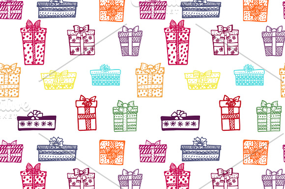 Doodle gift boxes set + 8 patterns in Illustrations - product preview 3