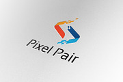 Abstract Digital Pixel Pair Logo