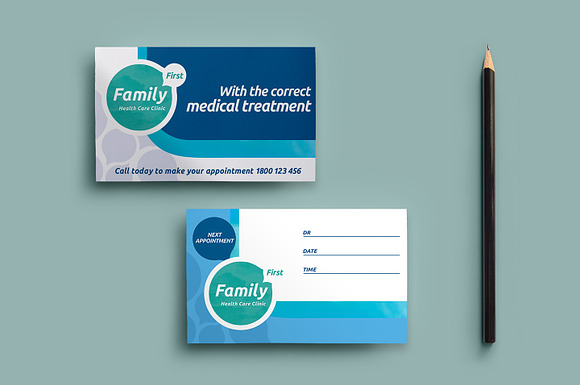 Healthcare Clinic Appointment Card in Business Card Templates - product preview 3