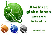 Abstract globe with orbit icons set