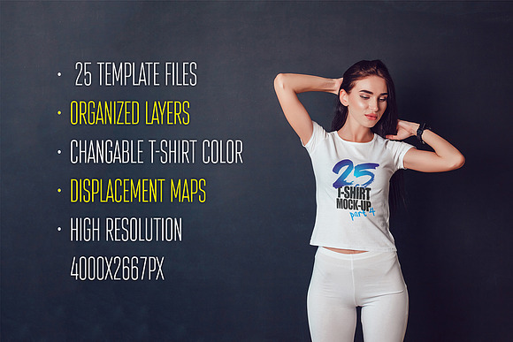 25 T-Shirts Mock-Up (Part 4) in Product Mockups - product preview 1