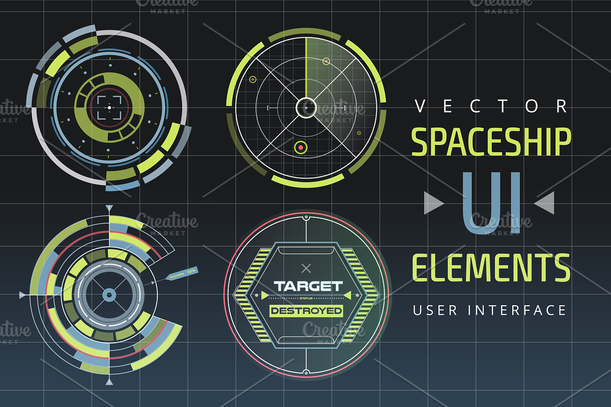 UI hud infographic interface vector  in Illustrations - product preview 8