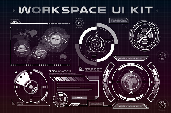 UI hud infographic interface vector  in Illustrations - product preview 1