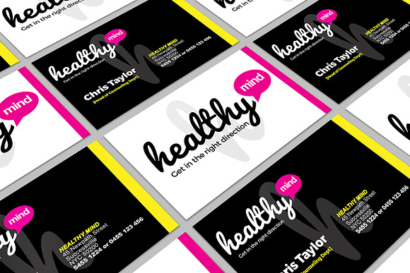Healthy Mind Business Card Template in Business Card Templates - product preview 1