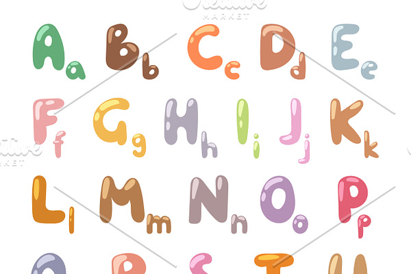 Cartoon Alphabet symbols vector set