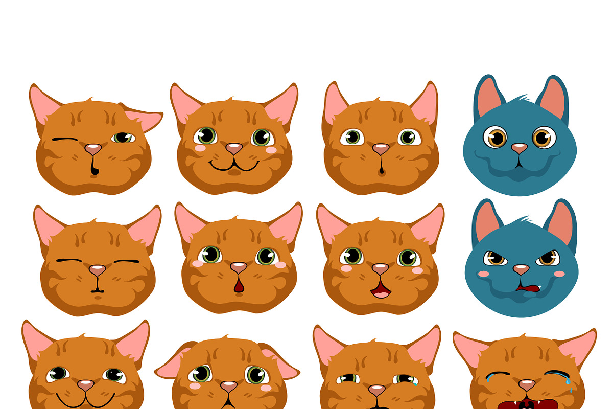 Cats expressing emotions in Illustrations - product preview 8