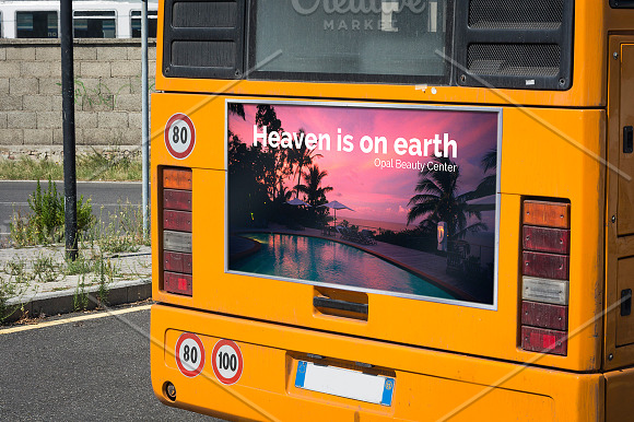 Bus Signage Mockup in Branding Mockups - product preview 4