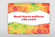 Swirls seamless patterns + Bonus