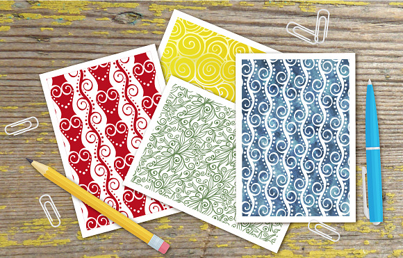 Swirls seamless patterns + Bonus in Patterns - product preview 1