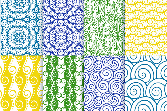 Swirls seamless patterns + Bonus in Patterns - product preview 2