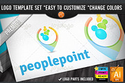Social Media 3D People Point Logo