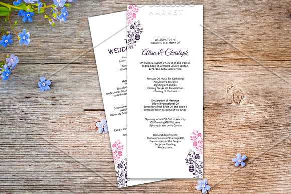 Wedding Ceremony Program Template in Stationery Templates - product preview 1
