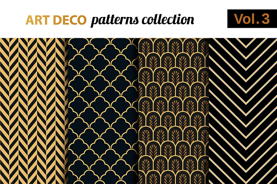 Art Deco vector patterns set 3 in Patterns - product preview 8