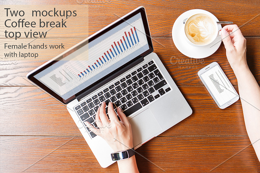 Mockup set of coffee break image in Mobile & Web Mockups - product preview 8