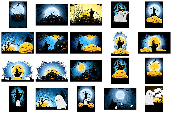 Halloween Backgrounds Set in Illustrations - product preview 1