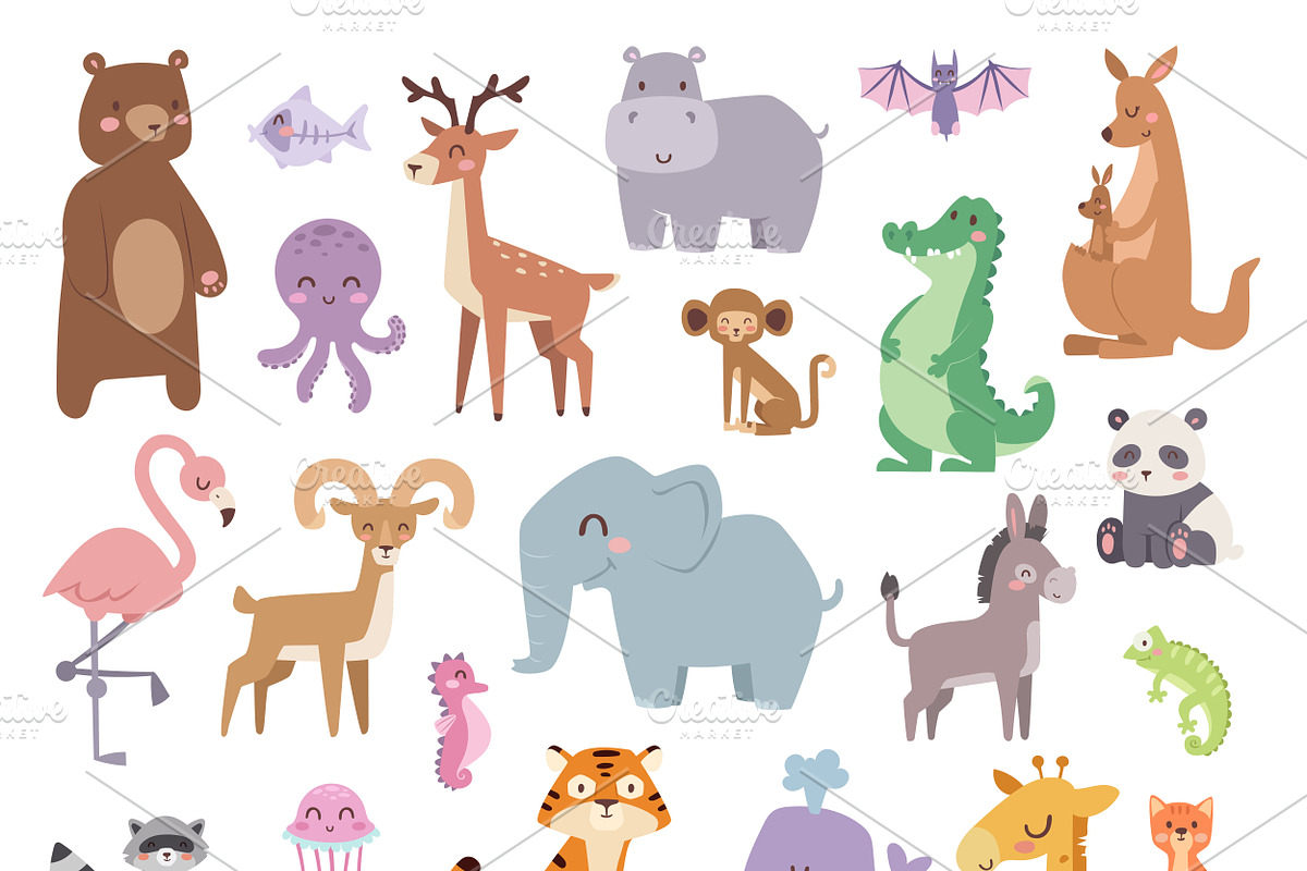 Cartoon animals character vector in Illustrations - product preview 8