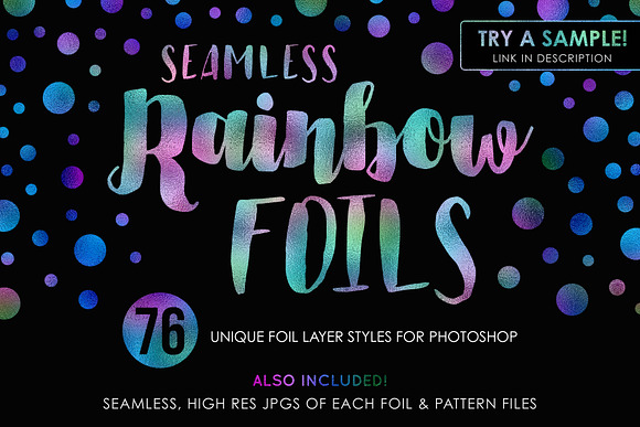 76 Seamless Rainbow Foils in Photoshop Layer Styles - product preview 5