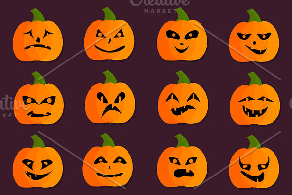 Halloweeen Pumpkins Set