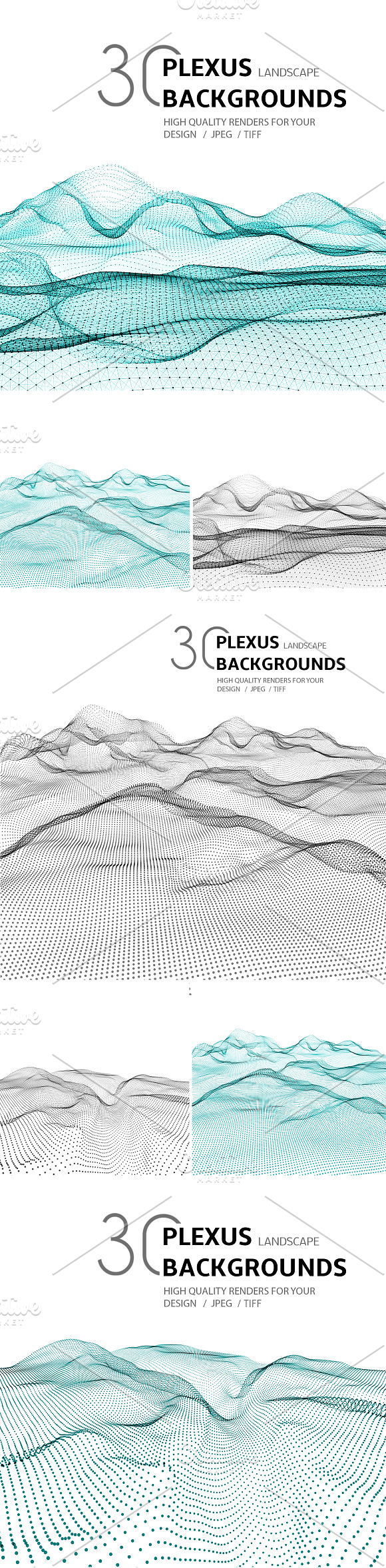 30 PLEXUS LANDSCAPE BACKGROUNDS  in Illustrations - product preview 1