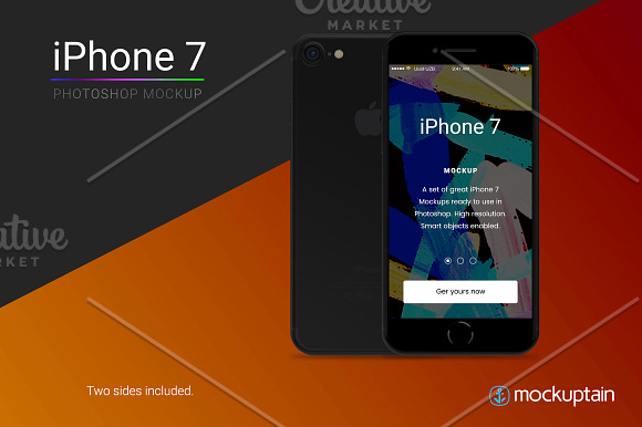 Iphone 7 Mockup Straight Black in Mobile & Web Mockups - product preview 2