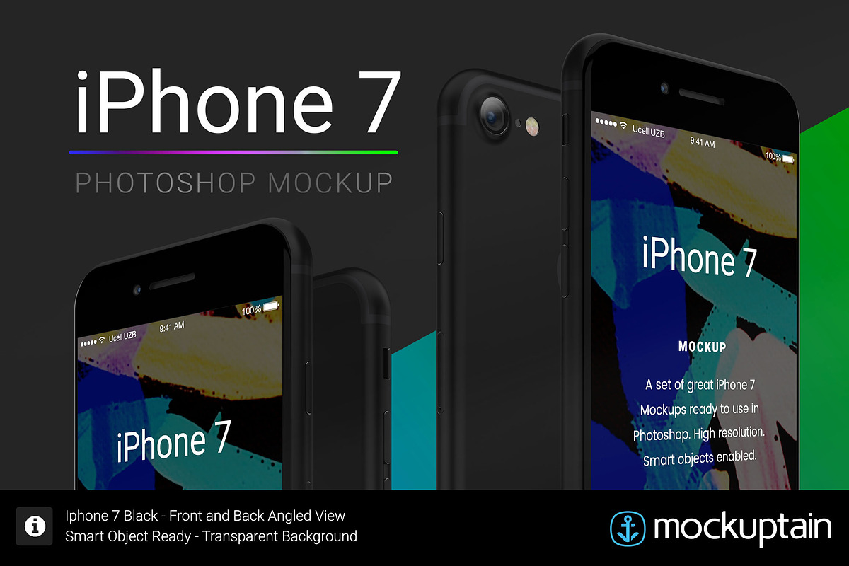 Iphone 7 Mockup Angled Black in Mobile & Web Mockups - product preview 8
