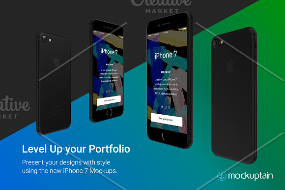 Iphone 7 Mockup Angled Black in Mobile & Web Mockups - product preview 3