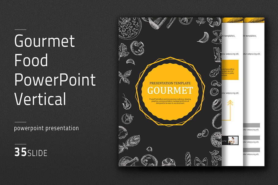 Gourmet Food PowerPoint Vertical in PowerPoint Templates - product preview 8