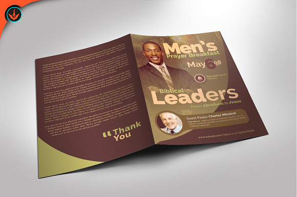 Men’s Prayer Breakfast Program in Brochure Templates - product preview 1