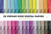 Vintage Rose Digital Paper Pack