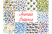 Animals samless patterns