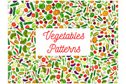 Vegetables seamless backgrounds