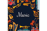 Music poster with instruments