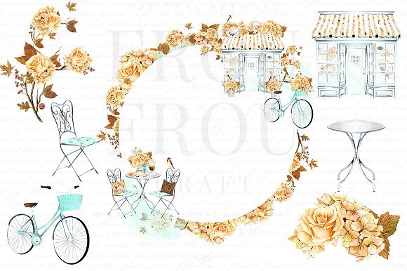 Watercolor Coffee Paris Cafe Clipart in Illustrations - product preview 2
