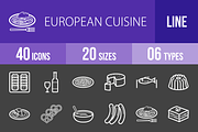 40 Cuisine Line Inverted Icons