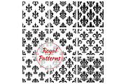 Royal french lily seamless patterns