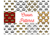 Crowns seamless patterns