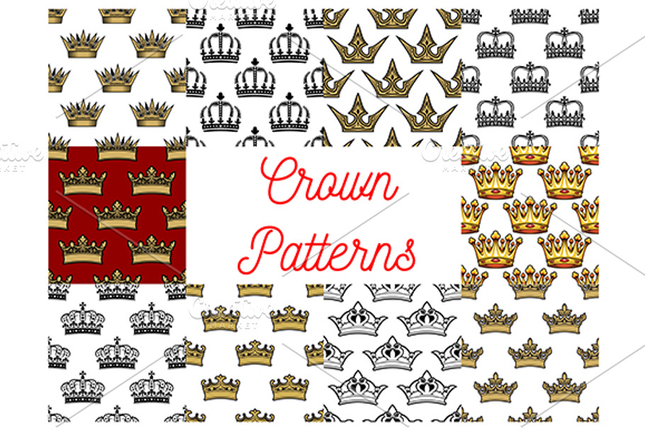 Crowns seamless patterns in Patterns - product preview 8