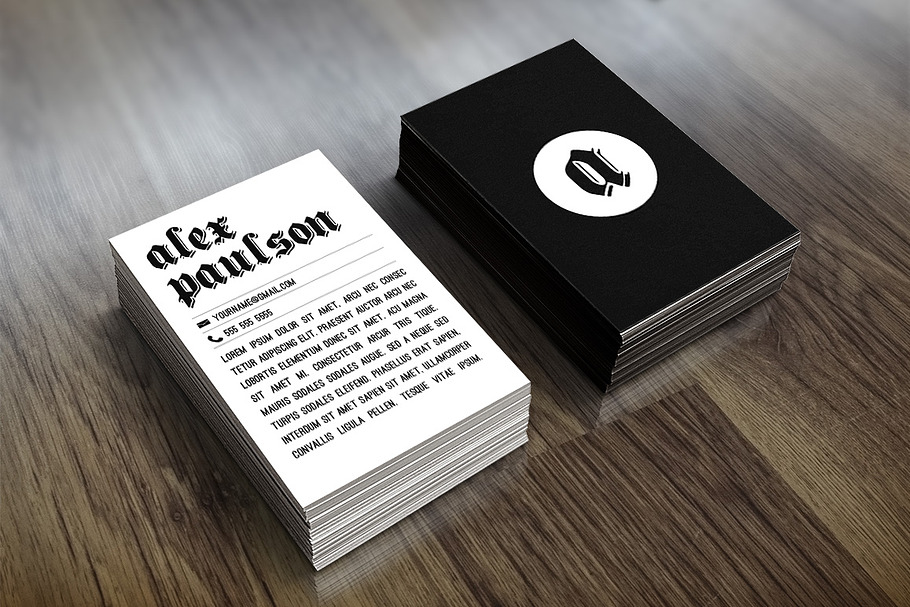 Black and White Business Card 015 in Business Card Templates - product preview 8