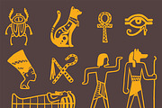 Egypt travel vector icons