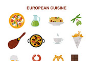 European tasty food vector