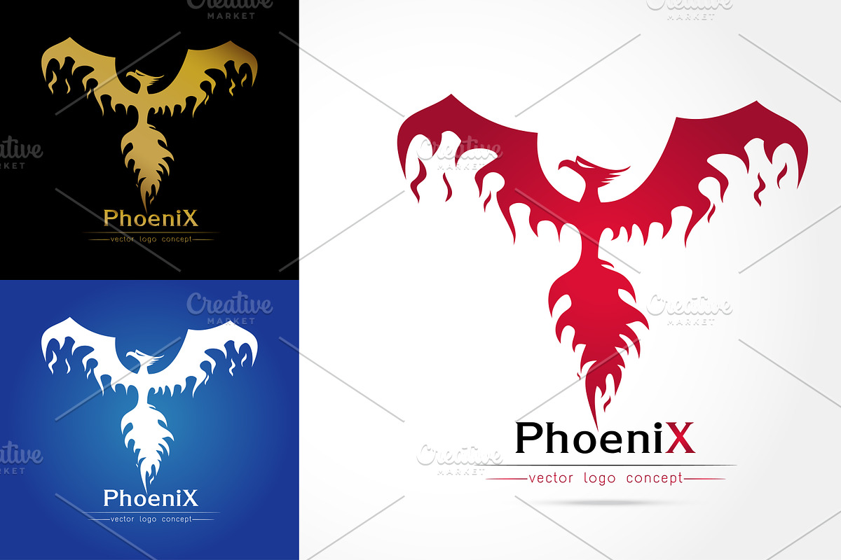 elegant Phoenix Logo in Graphics - product preview 8