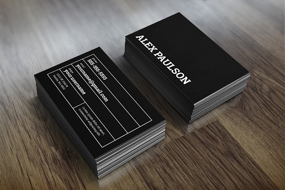 Bold Black Business Card 007 in Business Card Templates - product preview 4