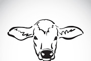 Vector of hand sketch a cow head.