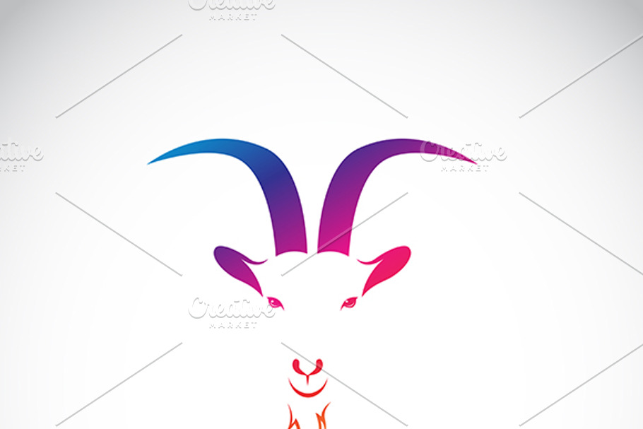 Vector of a goat  head. in Icons - product preview 8