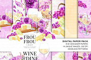 Wine Valentine Digital Paper Pack