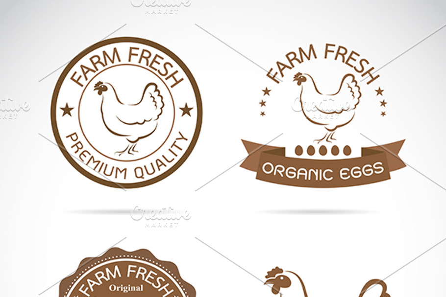 Vector of a hen label design. in Graphics - product preview 8