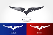 Graceful eagle silhouette logo